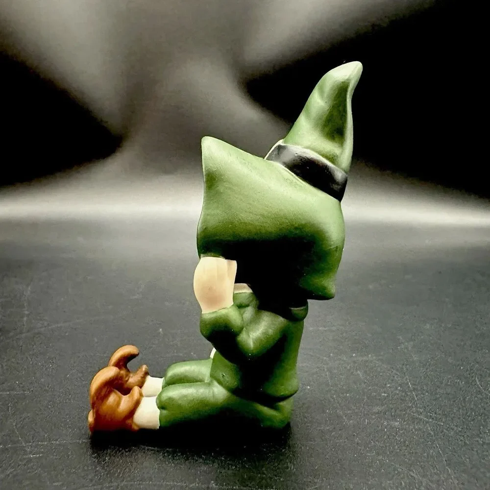 VTG Lefton Pixie Elf Leprechaun Pair Bisque Irish Fairy Tale Figurines 06107